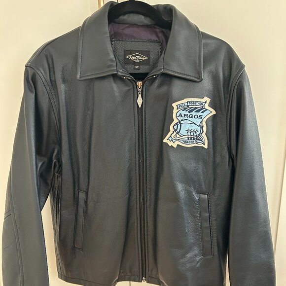 Toronto Argos Navy Leather Jacket - Picture 1 of 4